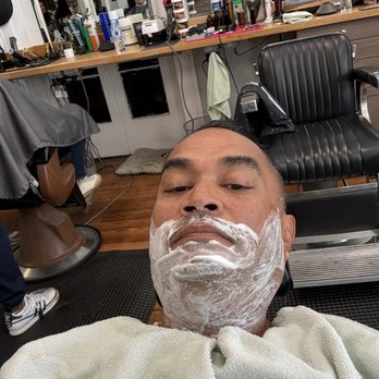 M Dumas & Sons - Hot fresh straight razor shave with the fine Christine at Broad Street Barber - Shoe Stores Near Me - Charleston, South Carolina