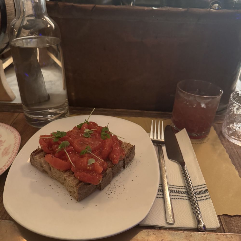 Terre - bruschetta Heirlom cherry tomatoes & Oregano - Italian Near Me - Brooklyn, New York