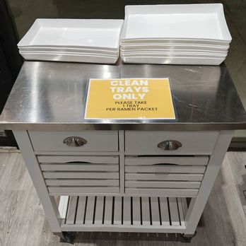 Ramen Station - Plastic trays at a station - Ramen Near Me - San Diego, California Ramen Station - Plastic trays at a station - Ramen Near Me - San Diego, California