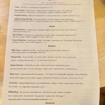 Jack Sprat - October 2020 menu - New American Near Me - Girdwood, Alaska