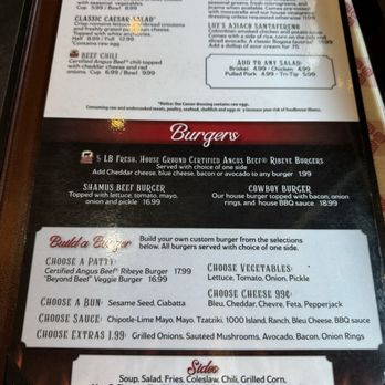 Shamus T Bones - Shamus Menu - Soup and Salad, Burgers - Barbeque Near Me - Eureka, California
