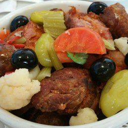 Portuguese sausage with pickled veggies Portuguese sausage with pickled veggies
