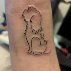 Sacred Needle Tattoo - Memorial tattoo for my baby Poof. This picture is an hour after getting it done
