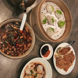 Hot & Sour Soup + Wonton in Chili Oil + soup dumplings & fried rice