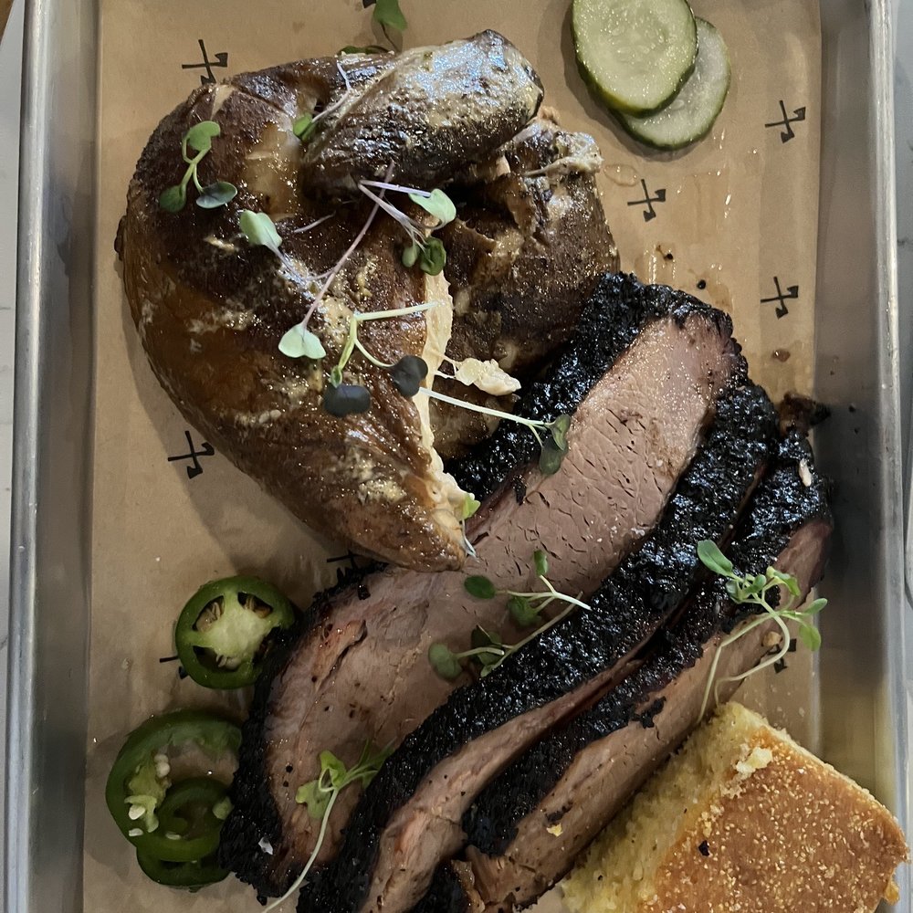 BBQ platter chicken and brisket