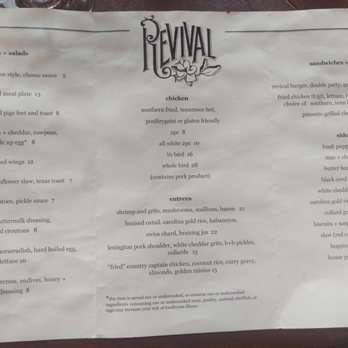 Revival - The menu at Revival - Southern Near Me - Minneapolis, Minnesota