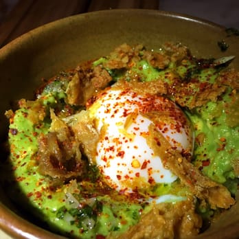 Barcha - Crushed California avocado with a poached egg and crispy chicken - unusual combination, but quite good - Mediterranean Near Me - San Francisco, California