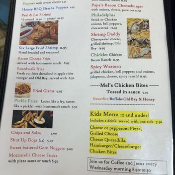 Mels Diner - Menu as of June 2024 - Diners Near Me - Mingus, Texas