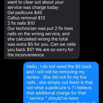 Tea Nails Bar - Text message after a couple minutes after I posted my review - Nail Salons Near Me - Temple City, California