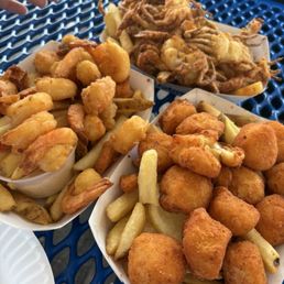 Scallops, shrimp and soft shell crab