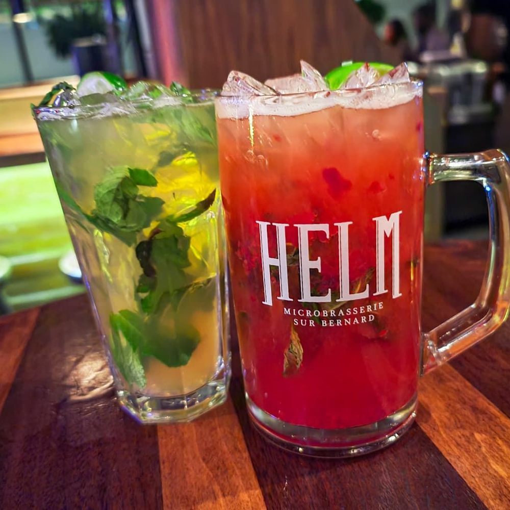 HELM Microbrasserie - two cocktails on a table - Breweries Near Me - Montreal, Quebec