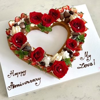 Macarons by Mila Pastry - Custom heart cake - Custom Cakes Near Me