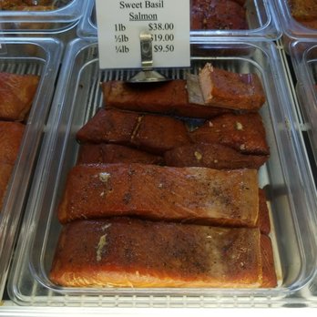 Josephsons Smokehouse - The sweet basil flavor is amazingly wonderful.  I would never had bought any if they didn't give free SAMPLES! - Seafood Markets Near Me - Astoria, Oregon