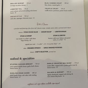 Ruth's Chris Steak House - Menu as of 4/27/24 - Steakhouses Near Me - Garden City, New York Ruth's Chris Steak House - Menu as of 4/27/24 - Steakhouses Near Me - Garden City, New York