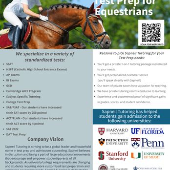 Sapneil Tutoring - Test Prep, Tutoring and College Counseling for Competitive Equestrian Athletes - Test Preparation Near Me - Miami, Florida Sapneil Tutoring - Test Prep, Tutoring and College Counseling for Competitive Equestrian Athletes - Test Preparation Near Me - Miami, Florida