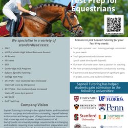 Sapneil Tutoring - Test Prep, Tutoring and College Counseling for Competitive Equestrian Athletes
