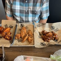 East Coast Wings + Grill - Some type of really hot spicy flavored wings, Cajun garlic dry rub, teriyaki garlic wings