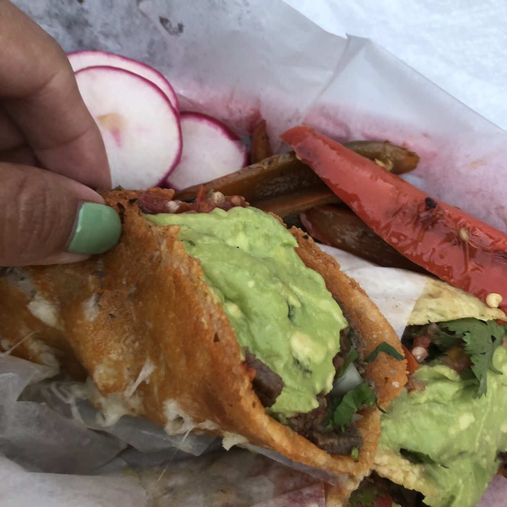 Ah Carbon Tacos - Fried cheese taco instead of tortilla! Good but not great! - Tacos Near Me - Montebello, California