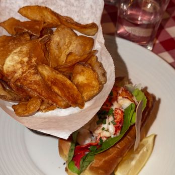 P.J. Clarke's - Lobster Roll + Chips - American Near Me - New York, New York P.J. Clarke's - Lobster Roll + Chips - American Near Me - New York, New York
