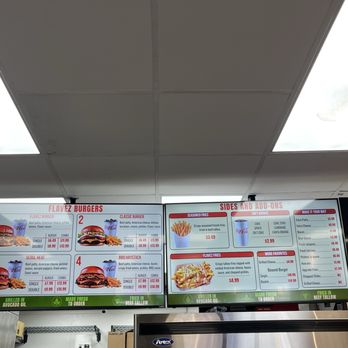 Flavez Burger - Overhead menu. - Burgers Near Me - Tarzana, California Flavez Burger - Overhead menu. - Burgers Near Me - Tarzana, California