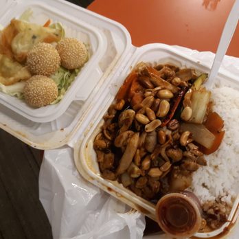 Jim's Chinese Restaurant - Kung Pao Chicken with bonus sesame balls. All extraordinarily delicious. - Chinese Near Me - Seaside, California