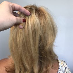 Espoir Hair Salon - Color Matching a clients clip in extensions