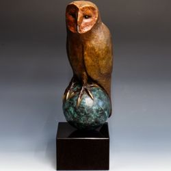 220 Fine Art Gallery - Bronze Sculpture, Barn Owl