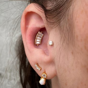 101 Piercing - Conch Piercing with Tapered Baguette Panaraya from BVLA at 101 Piercing - Piercing Near Me - Encinitas, California