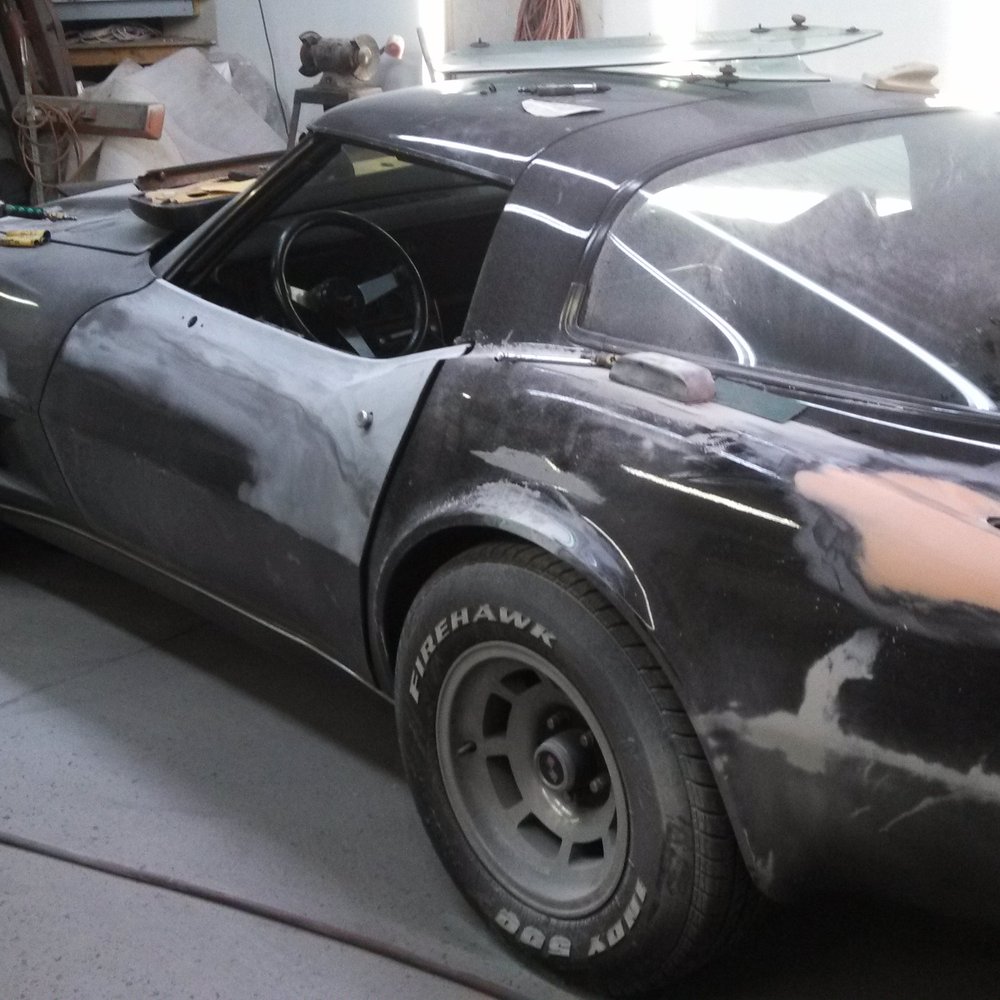 Tazman's Auto - Corvette in-process of sanding repaint - Body Shops Near Me - Schenectady, New York
