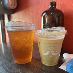Black tea and lavender latte