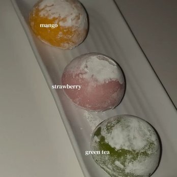 Hanami AYCE Sushi - green tea mochi strawberry mochi mango mochi - Japanese Near Me - Austin, Texas
