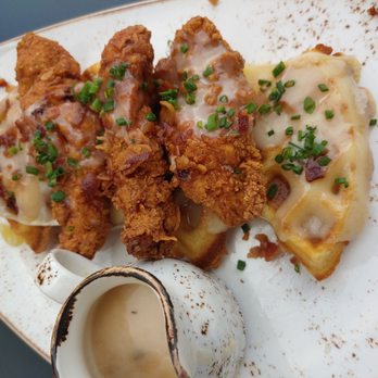 The Office Tavern Grill - Chicken and waffles with gravy - Bars Near Me - Morristown, New Jersey