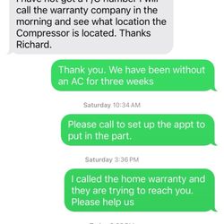Colonial Air Duct and Chimney Cleaning - The part had been ready for 10 days and he never went to pick it up.