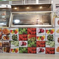 Inside, front counter