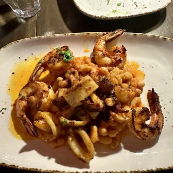 Molo - Scampi & squid with beans. So good. - Italian Near Me - Newport Beach, California Molo - Scampi & squid with beans. So good. - Italian Near Me - Newport Beach, California