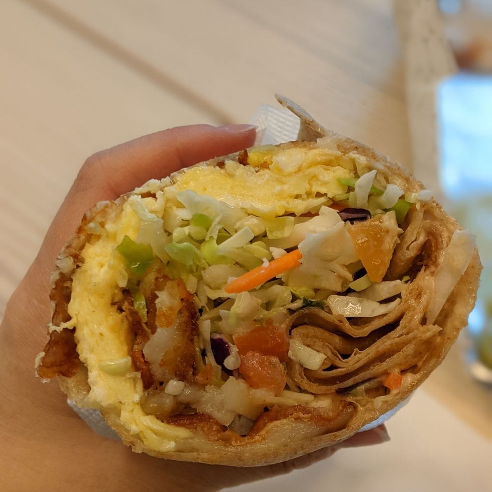 Olivo Cafe - Inside of Breakfast Burrito $11 - Coffee & Tea Near Me - Burnaby, British Columbia Olivo Cafe - Inside of Breakfast Burrito $11 - Coffee & Tea Near Me - Burnaby, British Columbia