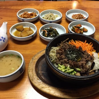 Samwon - #10 combo in a stone bowl for just $10! Added a kettle of hot tea for just couple bucks more. - Korean Near Me - Fort Worth, Texas