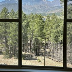 The Bluffs of Flagstaff Senior Living - View from my bedroom window. Click to see mountain.