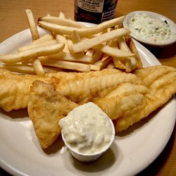 Harry's Place - Fried fish dinner, with coleslaw and French fries