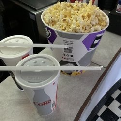 San Juan Theater - Large popcorn and large sodas.