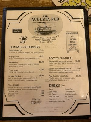 Menu photo 1 The Augusta Pub Augusta, KY