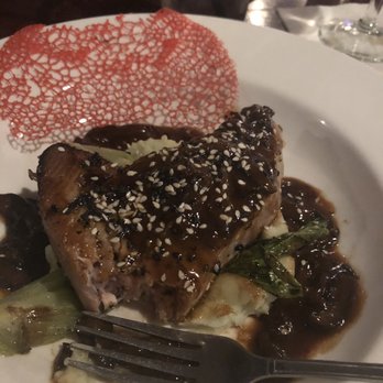 Jourdan River Steamer - Seared Tuna with Soy & Mushroom Reduction Sauce with Wasabi Mashed Potatoes and Bok Choy. - Seafood Near Me - Kiln, Mississippi Jourdan River Steamer - Seared Tuna with Soy & Mushroom Reduction Sauce with Wasabi Mashed Potatoes and Bok Choy. - Seafood Near Me - Kiln, Mississippi