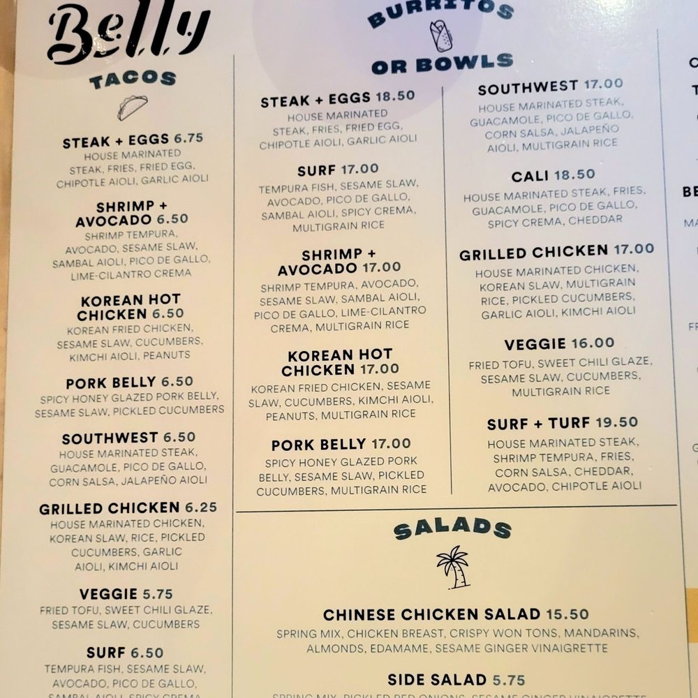 Belly - Menu - Mexican Near Me - Oakland, California Belly - Menu - Mexican Near Me - Oakland, California