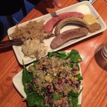 Colchuck's - Trio sample sausage and quinoa salad - German Near Me - Leavenworth, Washington Colchuck's - Trio sample sausage and quinoa salad - German Near Me - Leavenworth, Washington