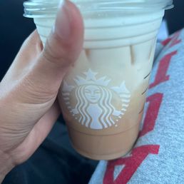 Iced chai latte  Don't mind photo my daughter took I was driving