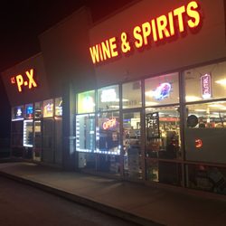 Al's P-X Wine & Spirits - Outside night view