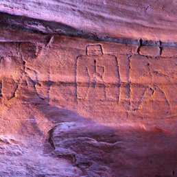 Prehistoric rock drawing at Haygood Mill