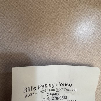 Bill’s Peking House - Verification of location - Dim Sum Near Me - Calgary, Alberta