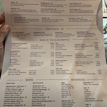 The Strand House - Menu: Drinks - Venues & Event Spaces Near Me - Manhattan Beach, California