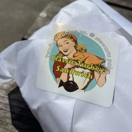a sticker on a piece of paper